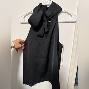 A new day Sz S Black Sleeveless Top with Bow Detail